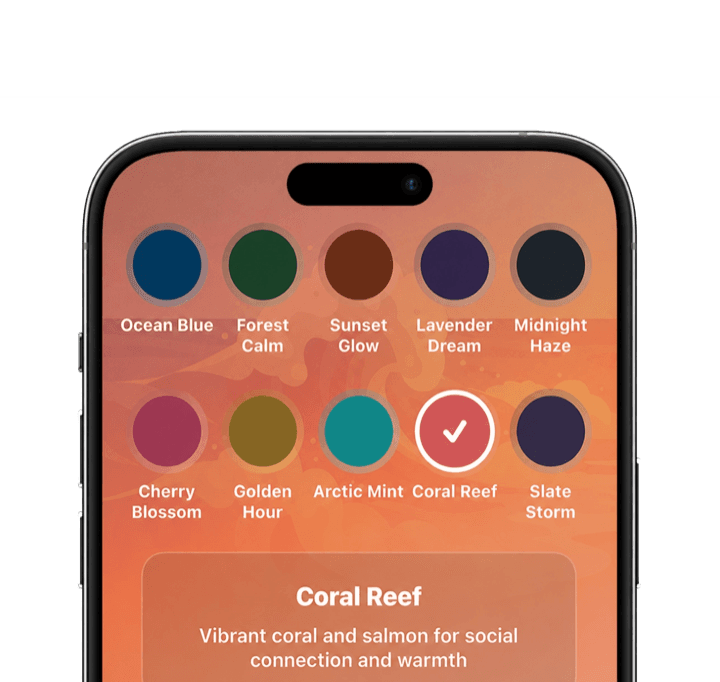 Visual theme picker on iPhone
